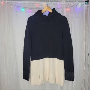 Pendleton Merino Wool Sweater Medium Black Cozy Pullover Cowl Neck Colorblock